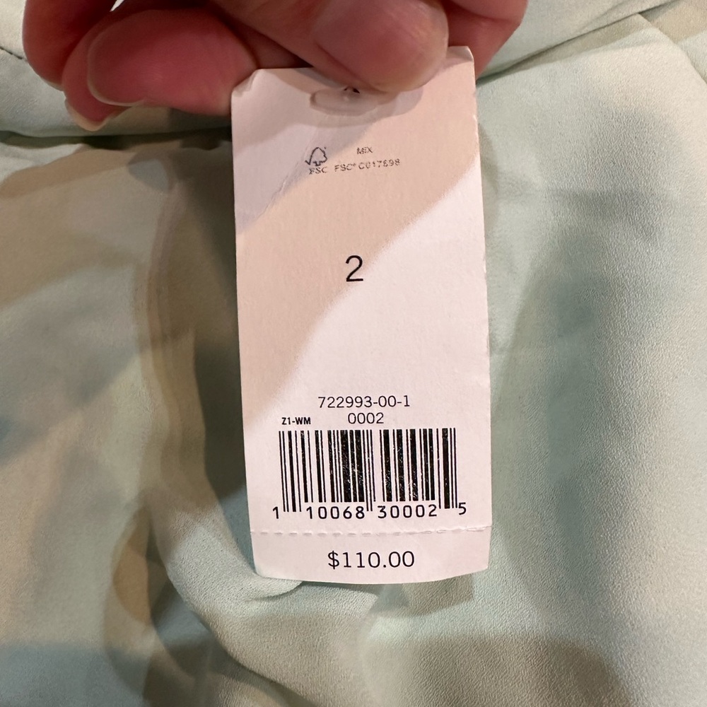 Banana Republic light green asymmetrical midi skirt - Picture 3 of 6